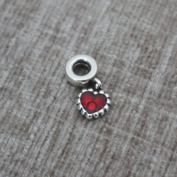 Pandora Red Heart Forever Fuchsia Ring Logo Enamel 925 Silver (Retired) - Picture 1 of 2